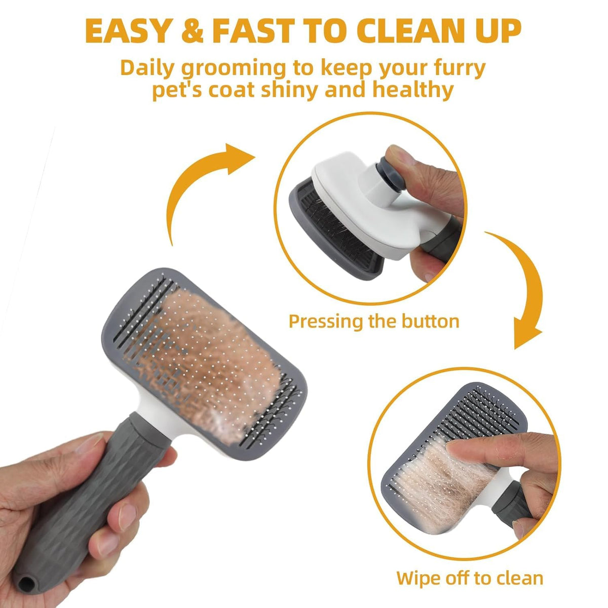 Dog Brush for Shedding,6 PCS in One Pet Slicker Hair Brush Kit Organizer Bag - Dog Cat Grooming