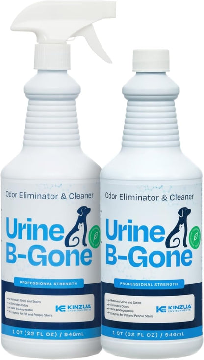 KINZUA ENVIRONMENTAL Urine B-Gone, Professional Enzyme Odor Eliminator & Pet Stain Remover, Human
