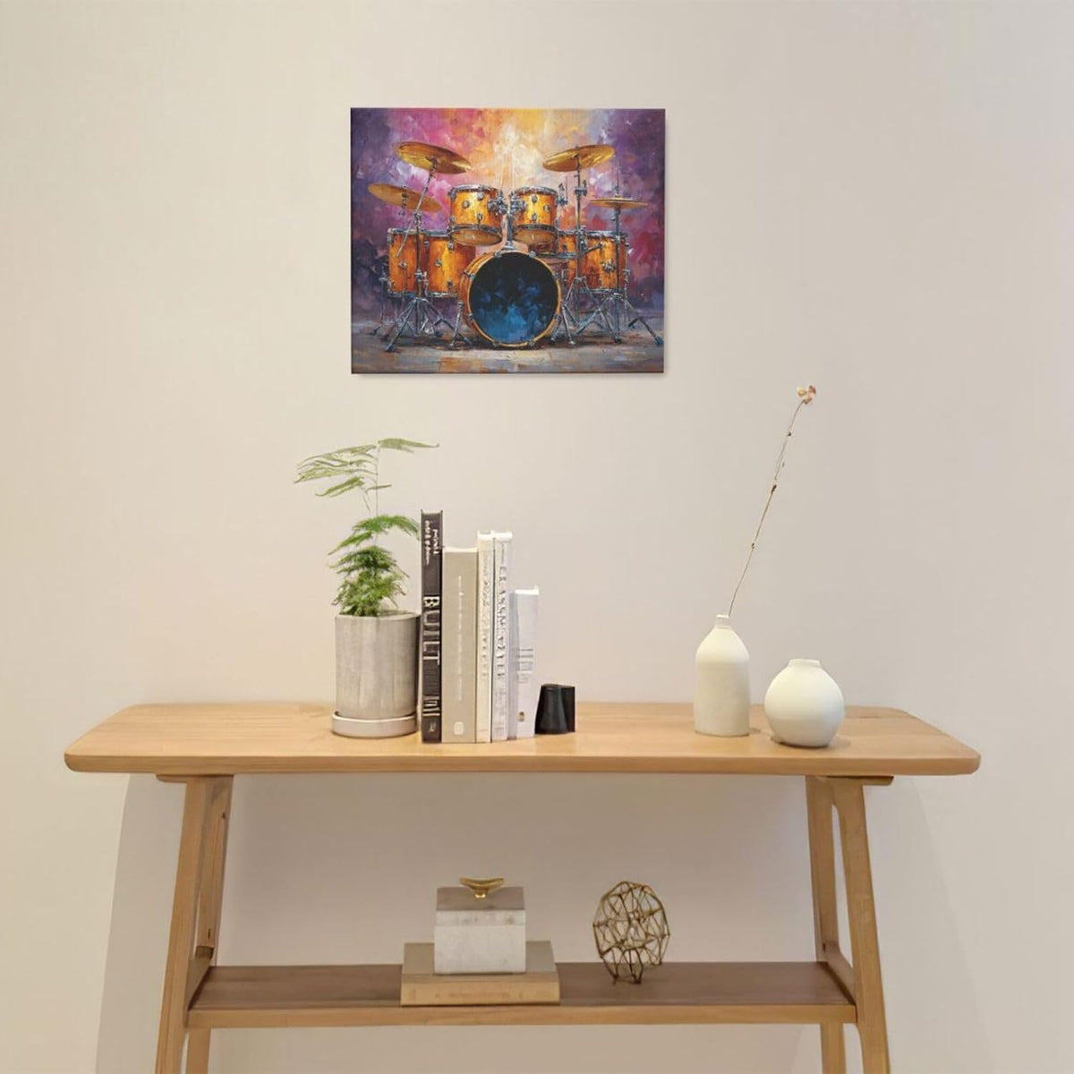 Music Wall Art Graffiti Musical Instruments Canvas Wall Decor Drum Pictures Painting Print Artwork