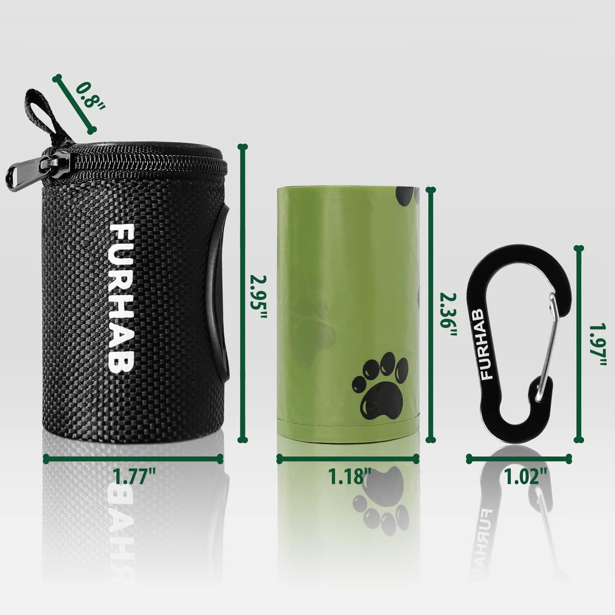 Dog Poop Bag Holder for Leash Doggie Waste Bag Dispenser Soft Fabric Puppy Potty Carrier Small