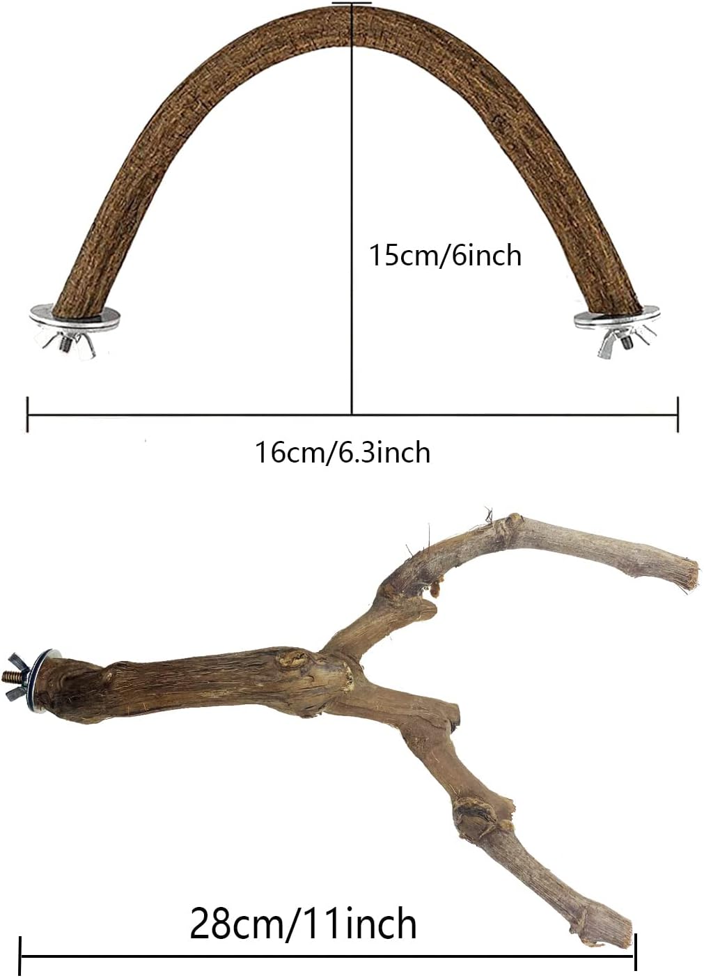 Allazone Bird Natural Wood Stand Perch Swing U Shape Natural Parrot Perch Bird Stand Pole for