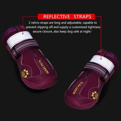 QUMY Dog Shoes for Large Dogs, Medium Dog Boots & Paw Protectors for Winter Snowy Day, Summer Hot