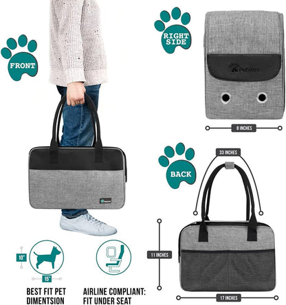 PetAmi Dog Purse Carrier for Small Dogs, Airline Approved Soft Sided Pet Carrier with Pockets