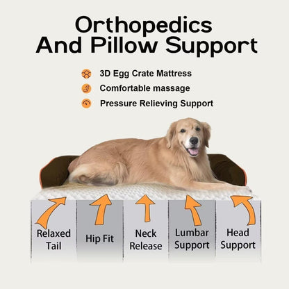 Extra Large Dog Bed-Orthopedic Waterproof XL Dog Bed for XLarge Extra Big Dogs - Foam Couch Sofa