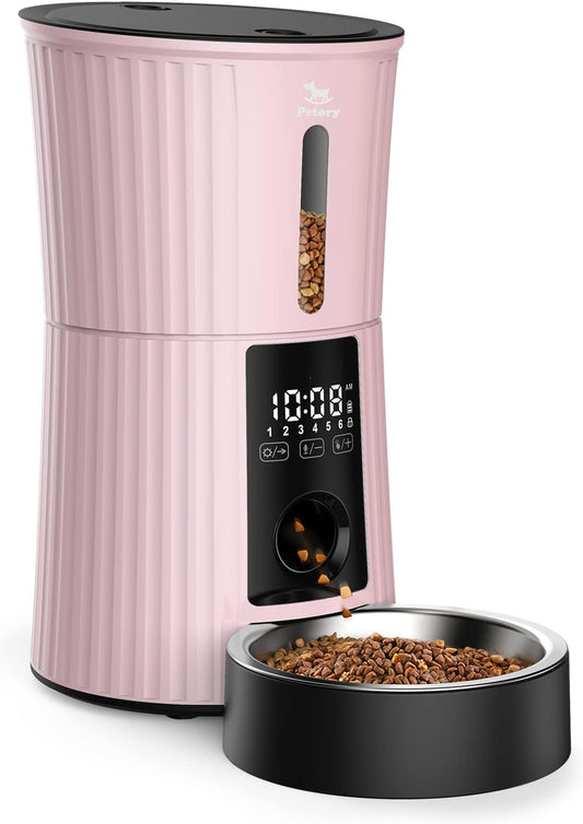 Petory Timed Automatic Cat Feeders - 4L Programable Dry Food Dispenser for Cats and Small Medium