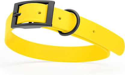 Dogline Biothane Waterproof Dog Collar Strong Coated Nylon Webbing with Black Hardware Odor- Proof