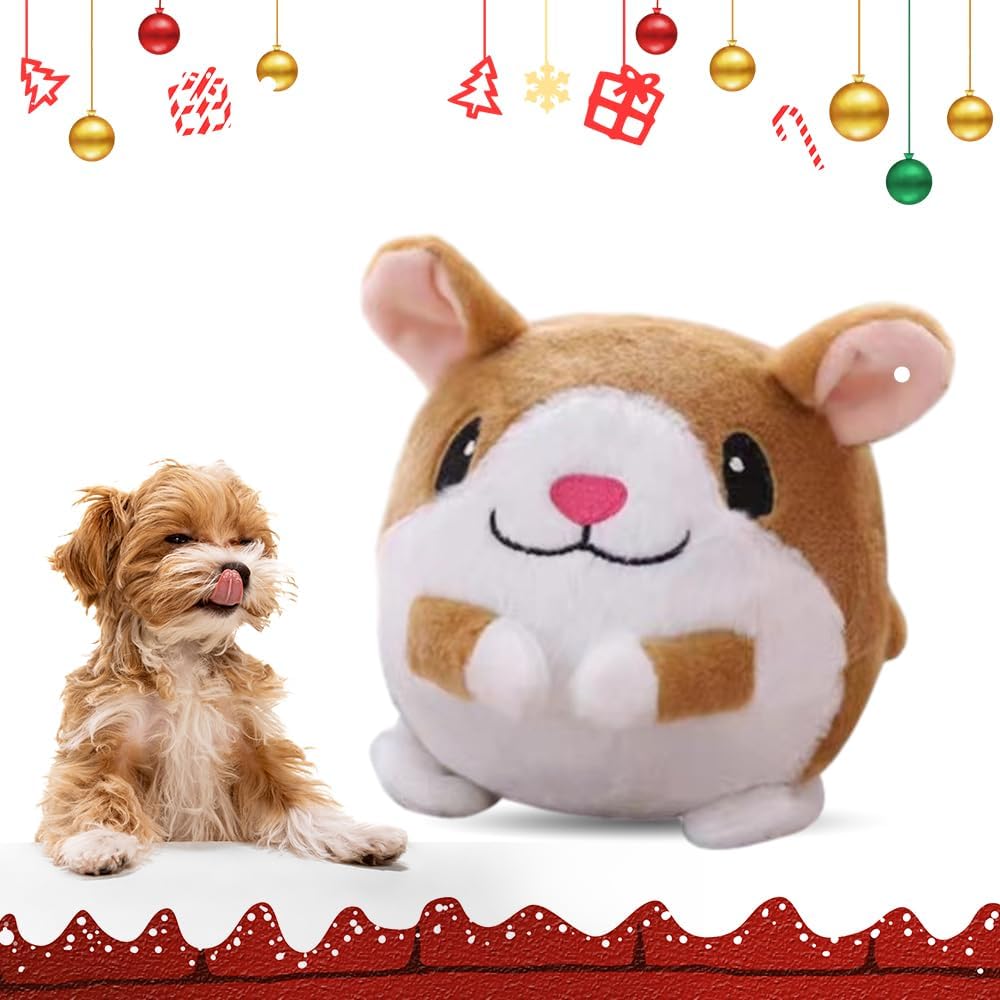 2025 Upgrade Active Moving Pet Plush Toy, Squeaky Dog Ball Toy Interactive Dog Toy for Boredom Pet