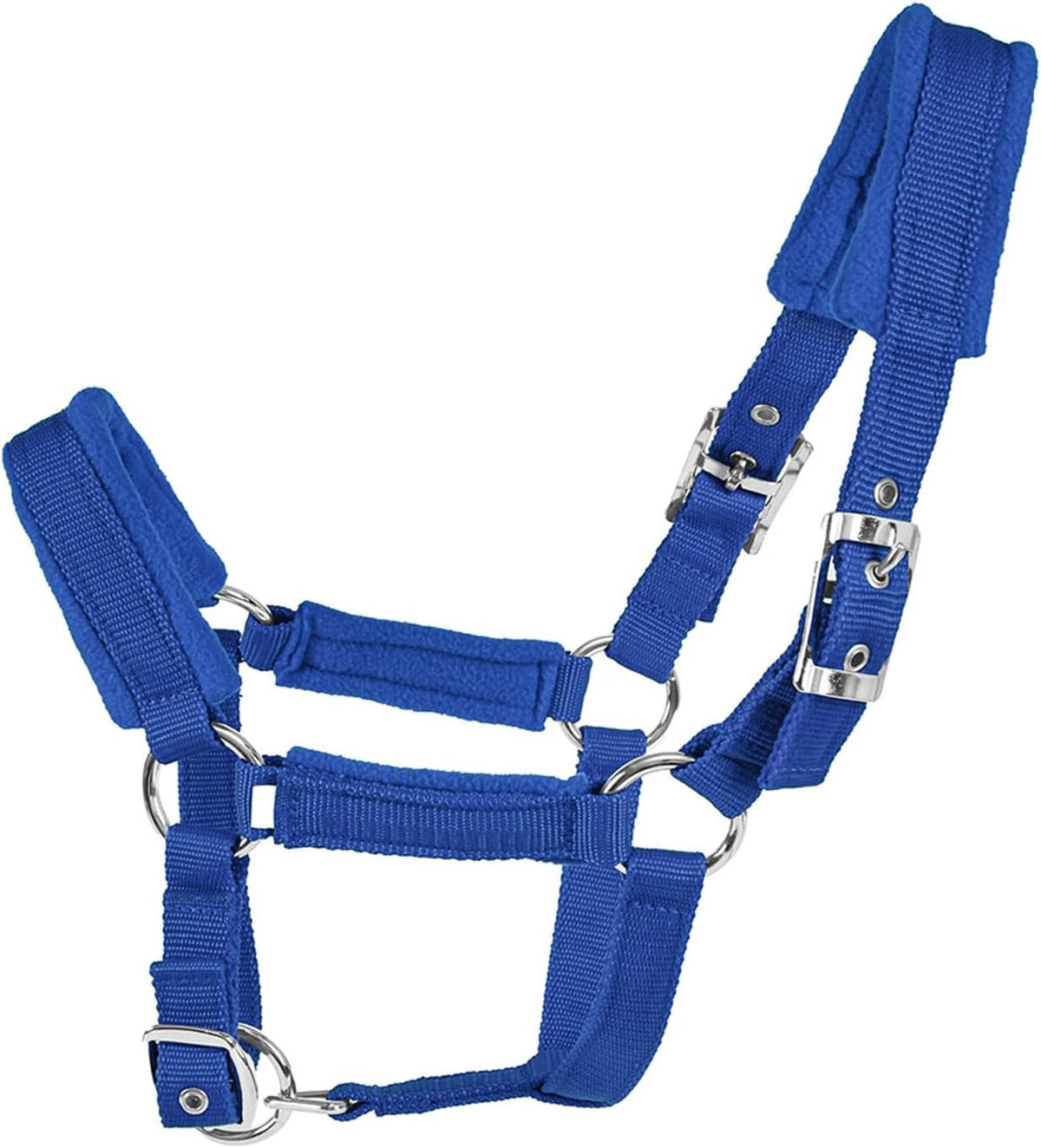Horse Halter with Wool Lining, Adjustable Halter for Horses Satin Hardware to Prevent Friction