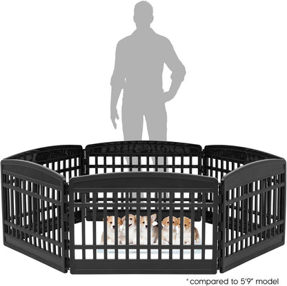 IRIS USA 24" 6-Panel Puppy Playpen, 61 x 61 x 24, Puppy Fence, Dog Playpen, Dog Play Pen Indoors