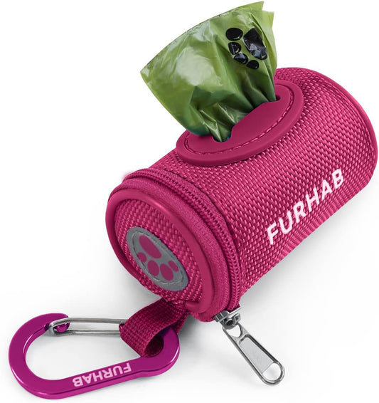 Dog Poop Bag Holder for Leash Doggie Waste Bag Dispenser Soft Fabric Puppy Potty Carrier Small