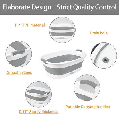 Collapsible Dog Bath Tub for Small Dogs & Cats, Portable Puppy Bath Tub with Water Drain Plug