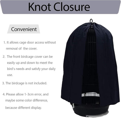 QBLEEV Round Parrot Birdcage Cover Pet Universal Blackout Cage Cover Shade Windproof Light-Proof