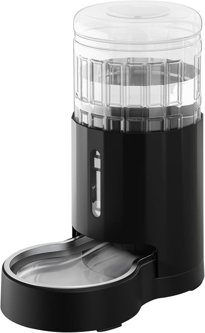 CZPET Automatic 4L/1Gal/135Oz Cat Water Dispenser with Stainless Steel Bowl, Gravity Waterer for