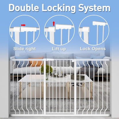 WAOWAO Extra Tall 40.55" Baby Gate 29.92-46.85" Wide Pressure Mounted Walk Through Swing Auto Close