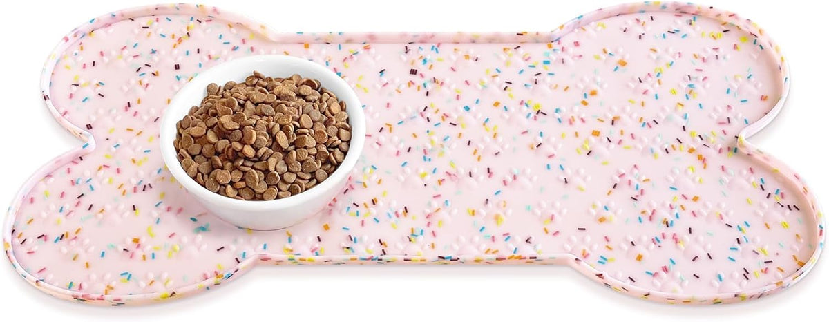 Dog Food Mat Anti-Slip Silicone Dog Bowl Mat Thicker Pet Placemat Waterproof Cat Feeder Pad with