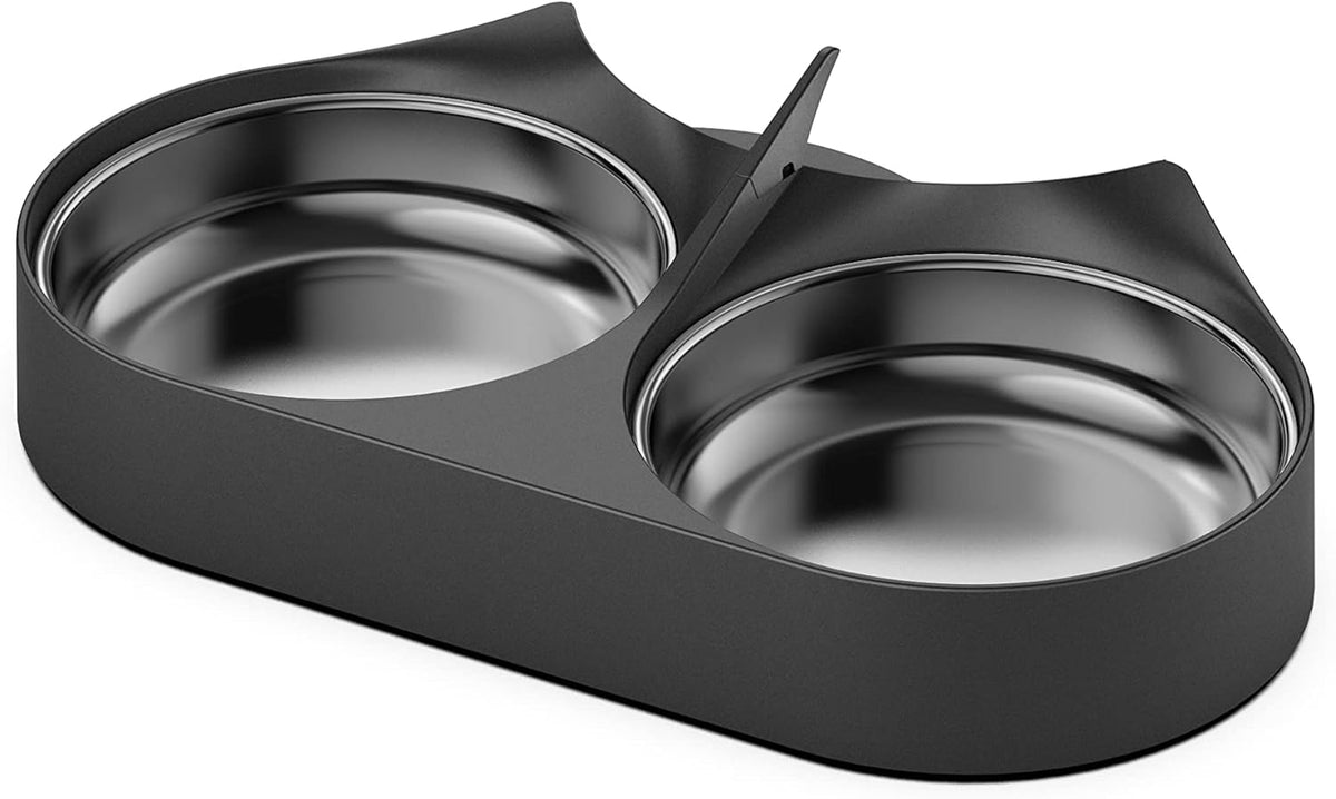 PETLIBRO Pet Food Splitter with Stainless Steel Bowls, Automatic Cat Feeder Bowls for Two Cats or