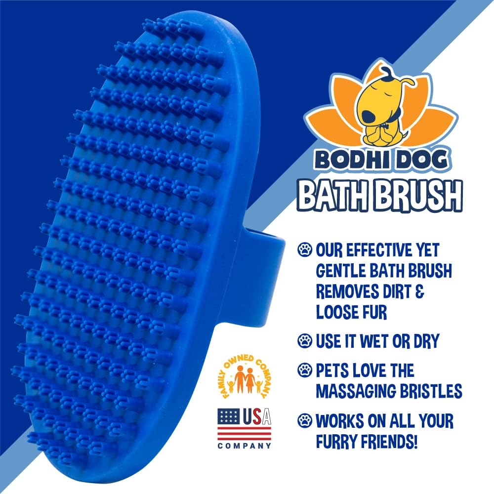 Bodhi Dog Grooming Bundle - Oatmeal Shampoo & Conditioner with Bath Brush - Pet Shower Supplies for