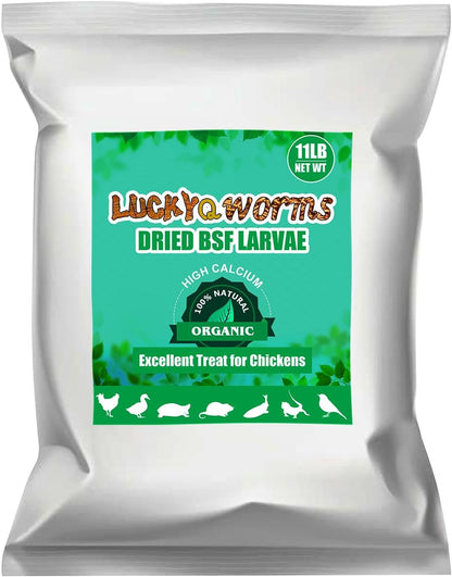 Dried Black Solidier Fly Larvae 11LBS, 85X More Calcium Than Mealworms High-Protein BSF Larvae