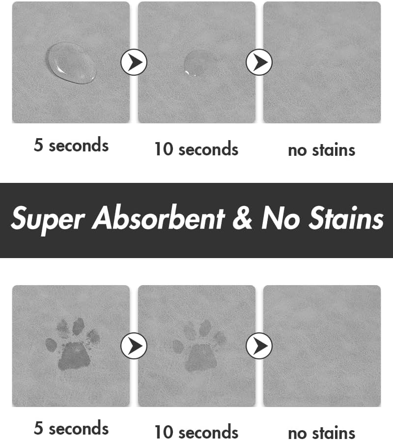 Absorbent Dog Food Mat-Cat Dog Mat for Food and Water Bowl, Quick Dry Pet Food Mat, No Stains Dog