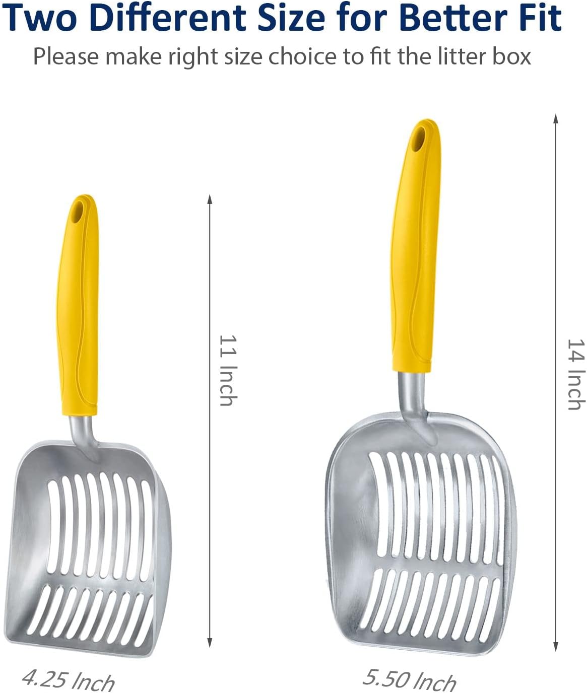 WePet Cat Litter Scoop, Aluminum Alloy Sifter, Kitty Metal Scooper, Deep Shovel, Long Handle, Poop