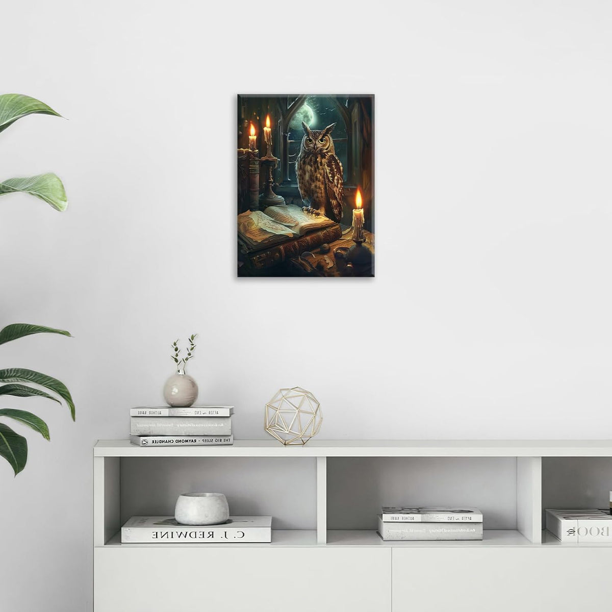 Owl Book Wall Art Vintage Canvas Wall Decor Prints Framed Painting Owls Pictures Gifts Artwork for