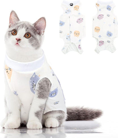 SUNFURA Cat Recovery Suit, Kitten Surgical Full Bodysuit for Abdominal Wound Protector Anti Licking