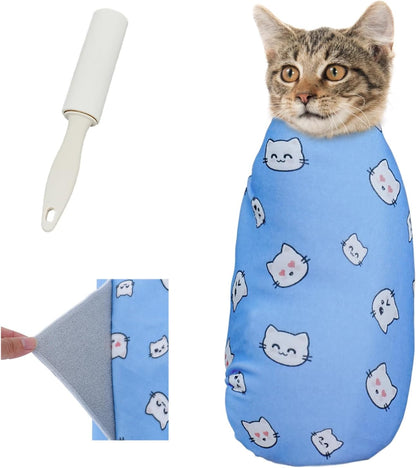 Supet Cat Wrap for Cutting Nails, 2025 Self-Adherent Cat Grooming Wrap, Anti-Escape Calming Cat