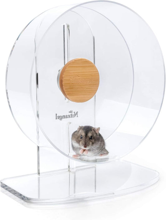 Niteangel Silent Hamster Exercise Wheel: - Dual-Bearing Quiet Spinning Acrylic Hamster Running