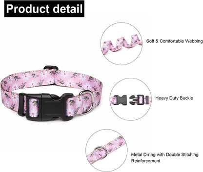 Mercano Adjustable Dog Collar - Special Design Patterns, Soft Nylon Comfortable Durable Pet Collar