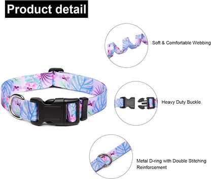 Mercano Adjustable Dog Collar - Special Design Patterns, Soft Nylon Comfortable Durable Pet Collar