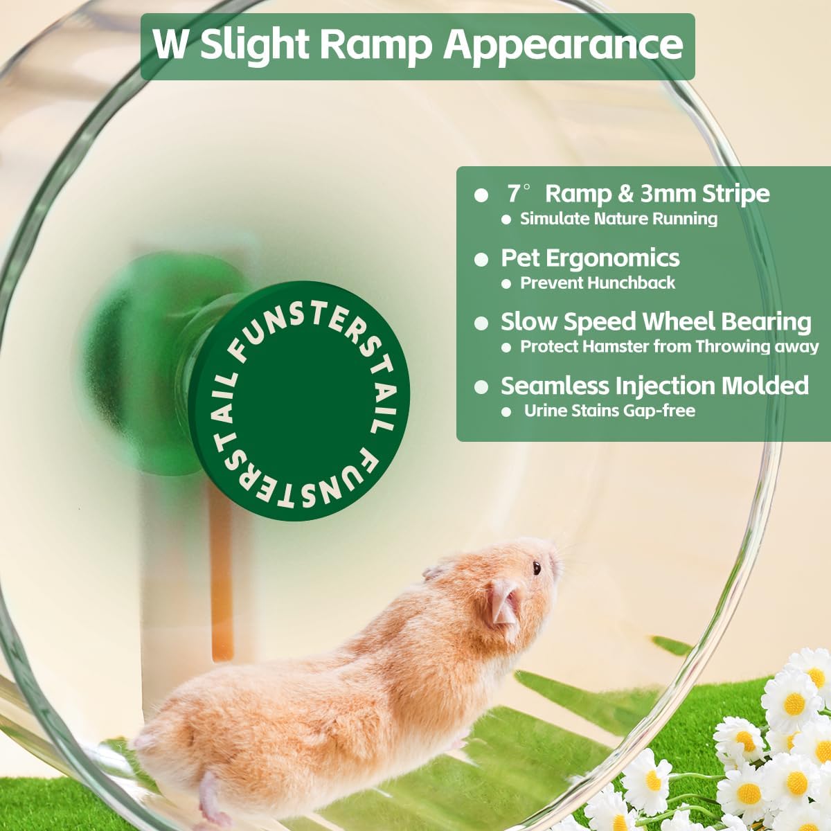 Super Silent Hamster Wheel 10.4 Inch, Magnetic Large Rat Wheel for Chinchilla, Gerbil, Guinea Pig