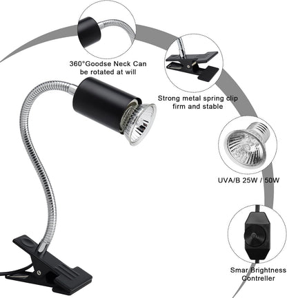 ReptileHeat Lamp The Adjustable Temperature and 360 ° Rotating Hose Crawlers Heating Lights, for