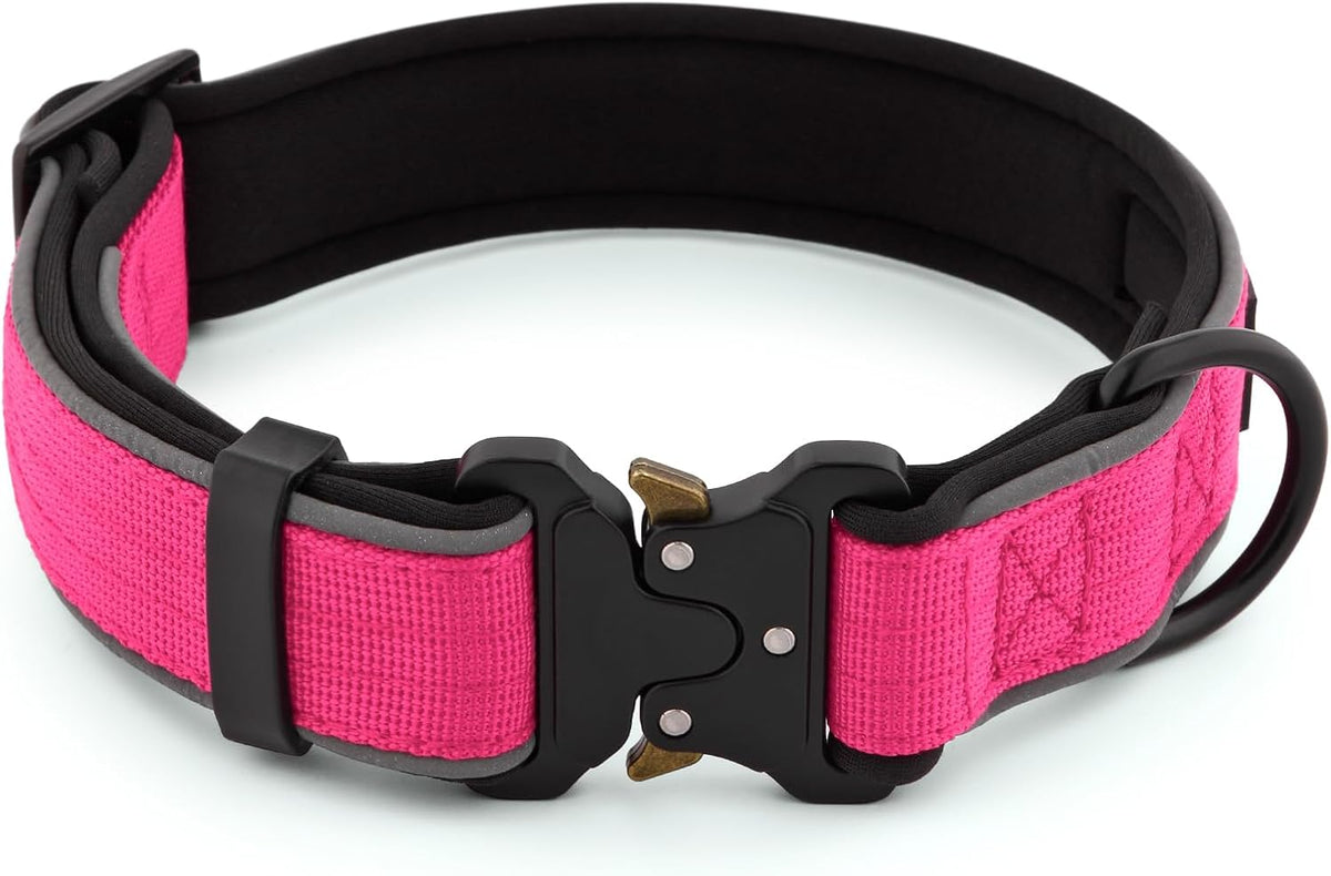 Plutus Pet Tactical Dog Collar, Reflective, Adjustable Heavy Duty Dog Collar, Soft Padded and
