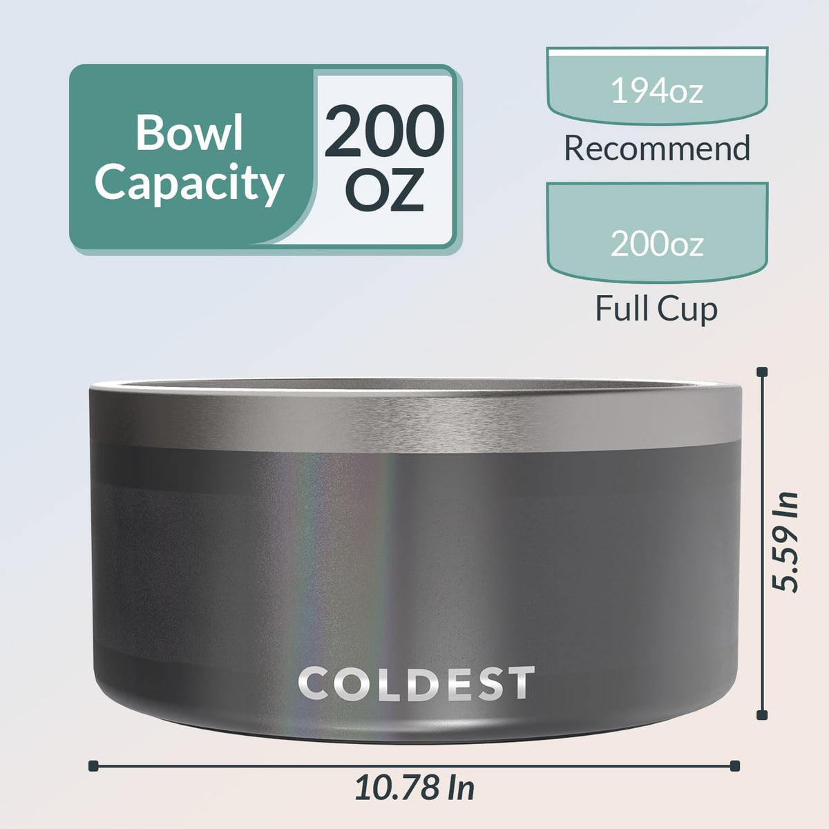 Coldest Dog Bowl - Anti Rust Metal, Non Slip, 3 Layers Insulated Stainless Steel Dog Bowls - Spill