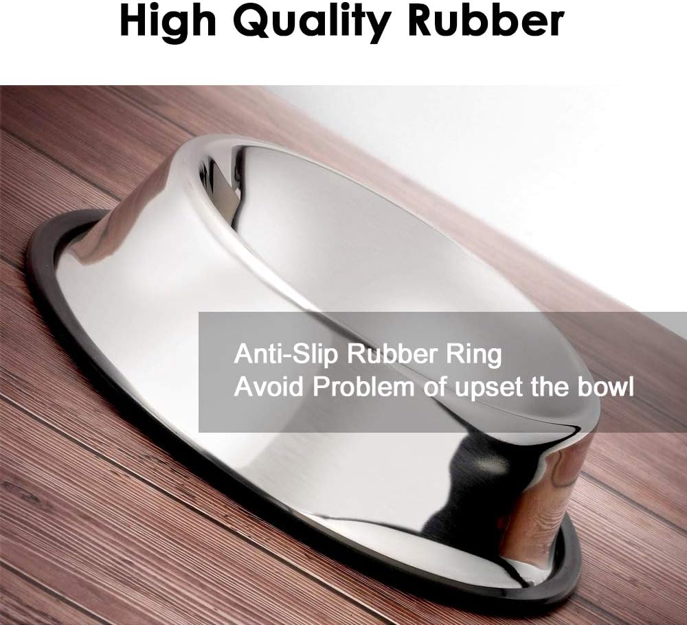 Stainless Steel Dog Bowls, 1 Cup/8oz Cat Bowl Water and Food with Rubber Base, Pet Bowls for Small