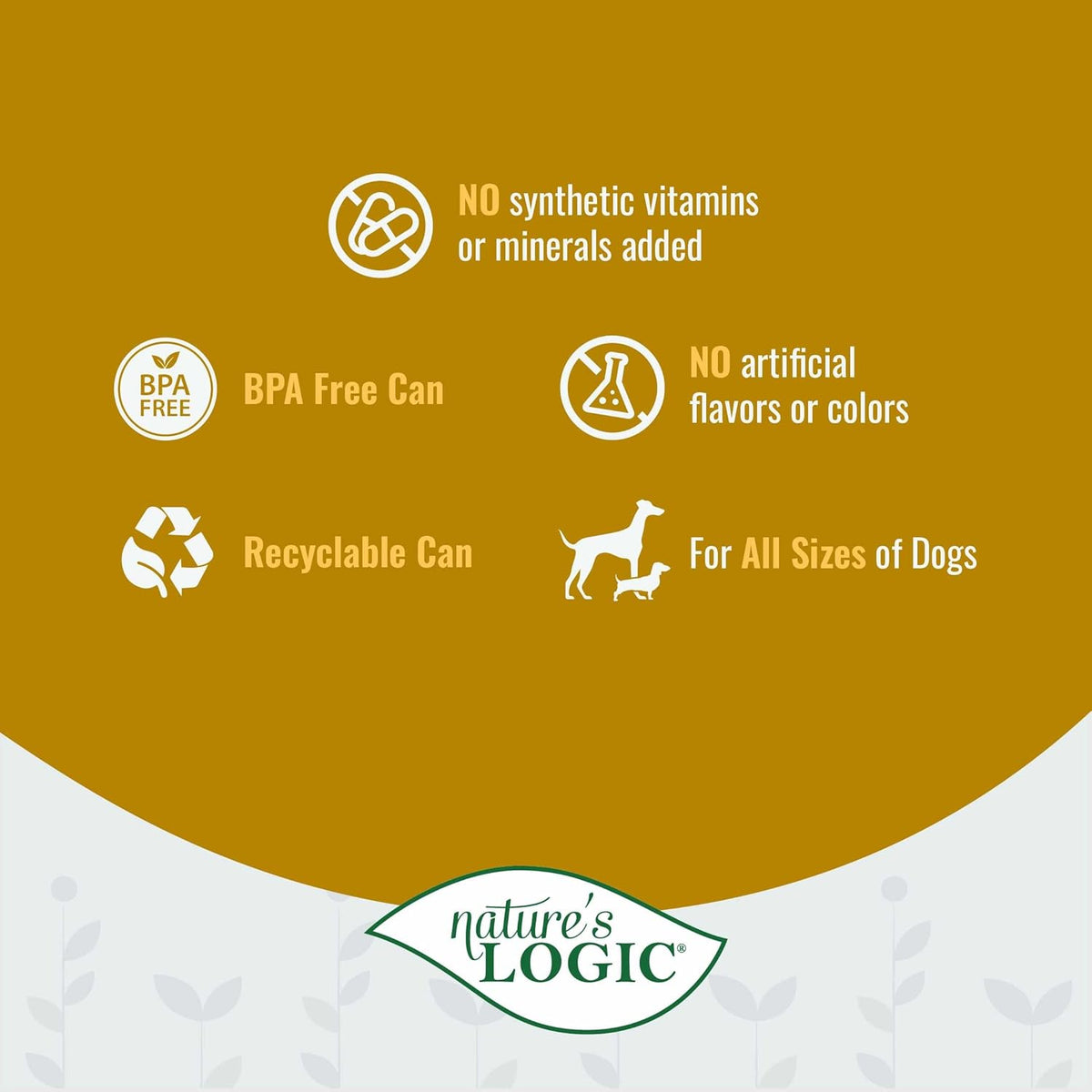 Nature's Logic Grain-Free Canned Dog Food - 95% Animal Proteins - 100% Natural Wet Dog Food Cans