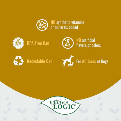 Nature's Logic Grain-Free Canned Dog Food - 95% Animal Proteins - 100% Natural Wet Dog Food Cans