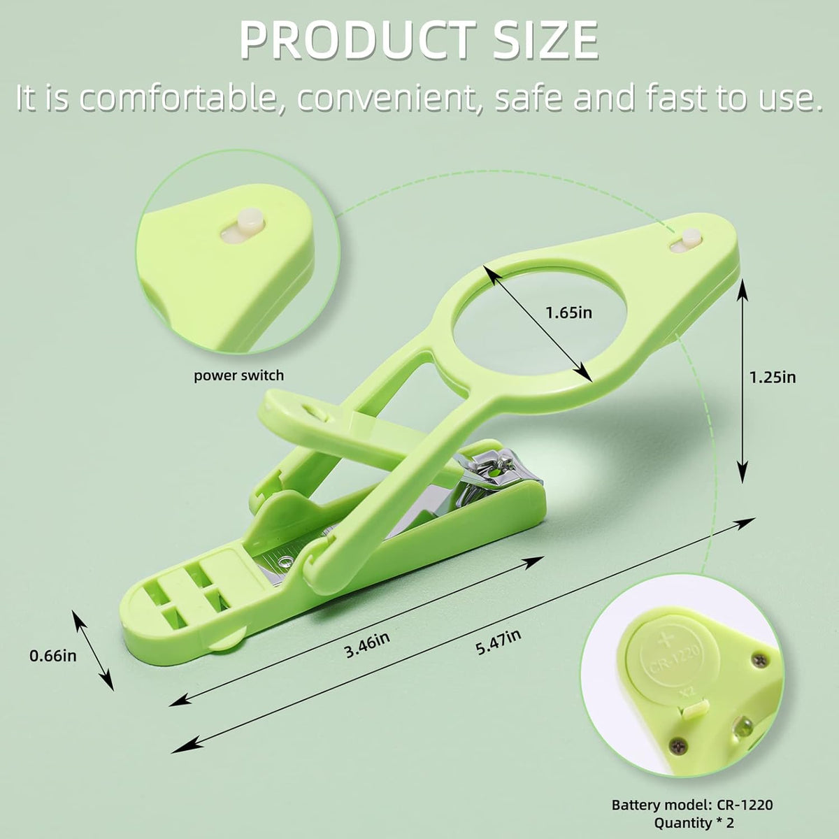 Nail Clippers with fold-Away Magnifier and LED Light, nail clipper with light,lighted nail