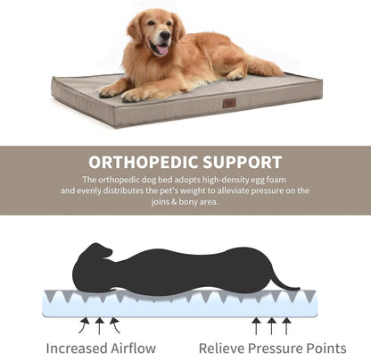 Orthopedic Dog Bed for Extra Large Dogs, XL Waterproof Dog Bed for Large Sized Dogs, Egg Crate Foam