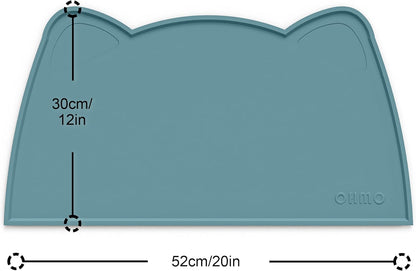 OHMO - Cat Food Mat, Silicone Pet Feeding Mat for Floor Non-Skid Waterproof Dog Water Bowl Tray