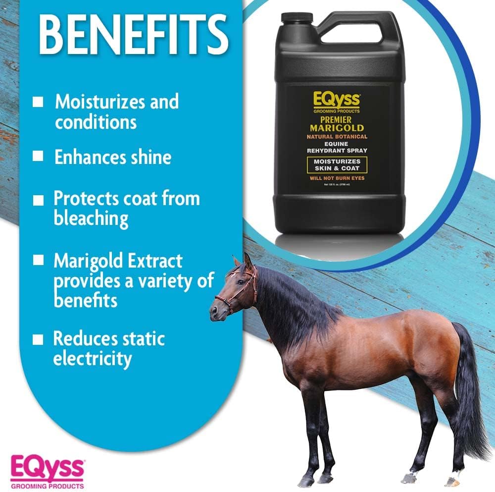 EQyss Premier Marigold Equine Coat Conditioning Spray - Moisturize Horse's Skin & Coat, Add Shine