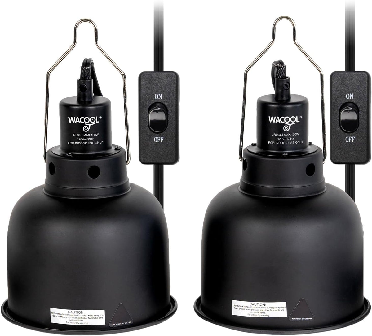 Reptile Light Fixture 2 Pack, 5.5 in Deep Dome Reptile Heat Lamp Fixture, Optical Reflection