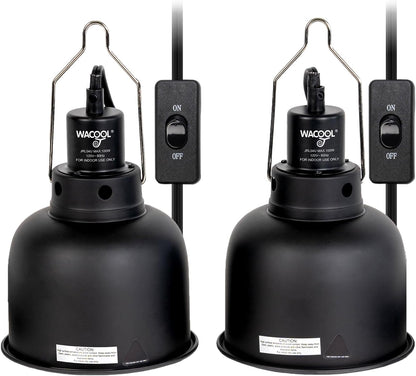 Reptile Light Fixture 2 Pack, 5.5 in Deep Dome Reptile Heat Lamp Fixture, Optical Reflection