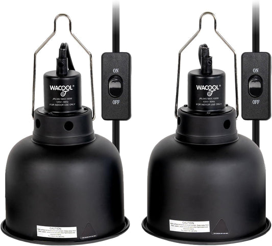 Reptile Light Fixture 2 Pack, 5.5 in Deep Dome Reptile Heat Lamp Fixture, Optical Reflection
