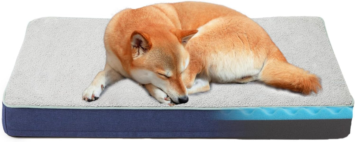 Orthopedic Memory Foam Dog Bed,Cooling Dog Beds for Large Dogs,Washable Pet Beds for Crate with