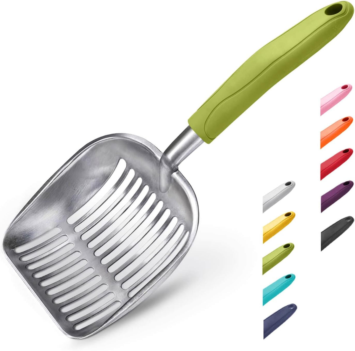 WePet Cat Litter Scoop, Aluminum Alloy Sifter, Kitty Metal Scooper, Deep Shovel, Long Handle, Poop