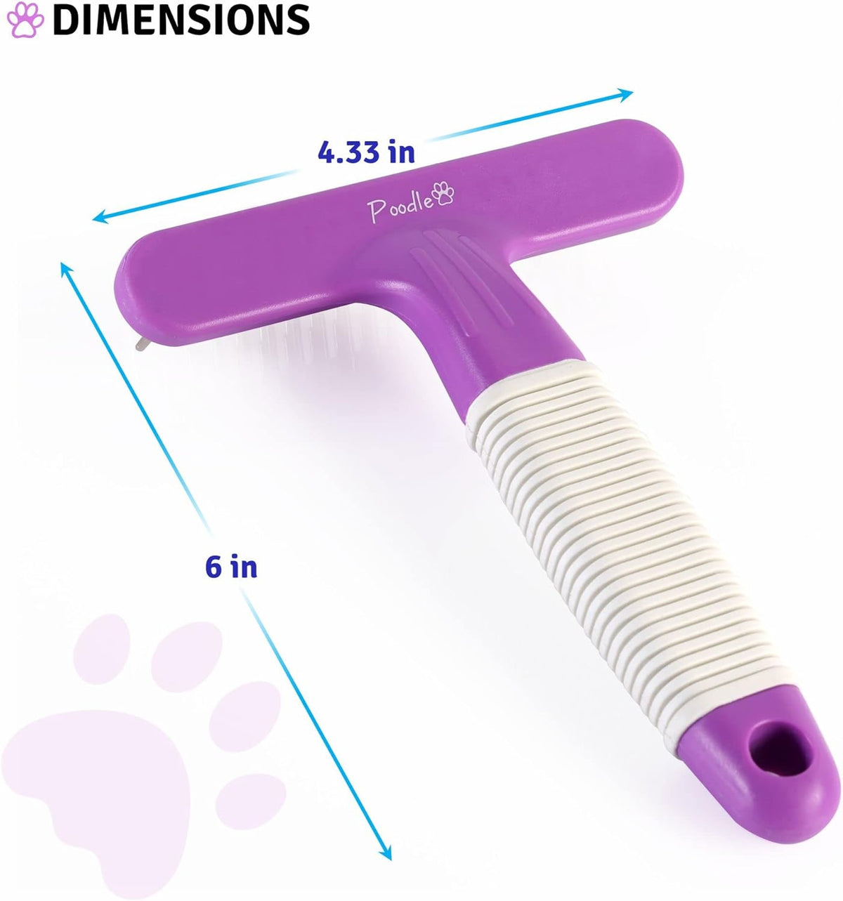 POODLIE Poodle Pet Dog Grooming Rake| Dematting Tool with Stainless Steel Shedding Comb for Pets |