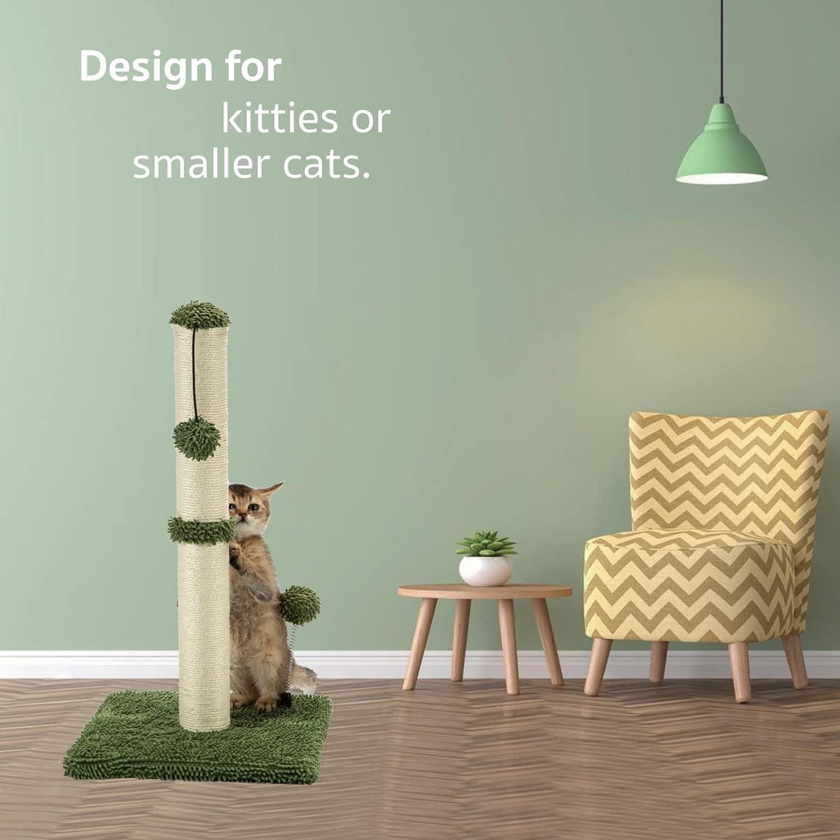 MECOOL Cat Scratching Post Premium Basics Kitten Scratcher Sisal Scratch Posts with Hanging Ball