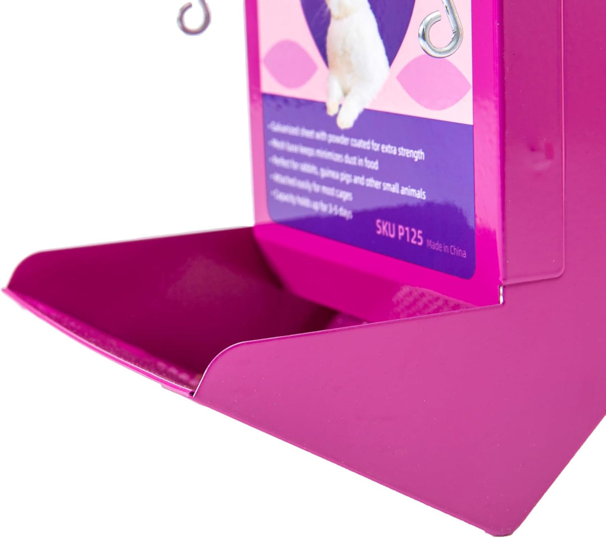 Metal Small Animal Feeder with Lid, Heavy Duty Feeder, Large Capacity Food Dispenser, Great for