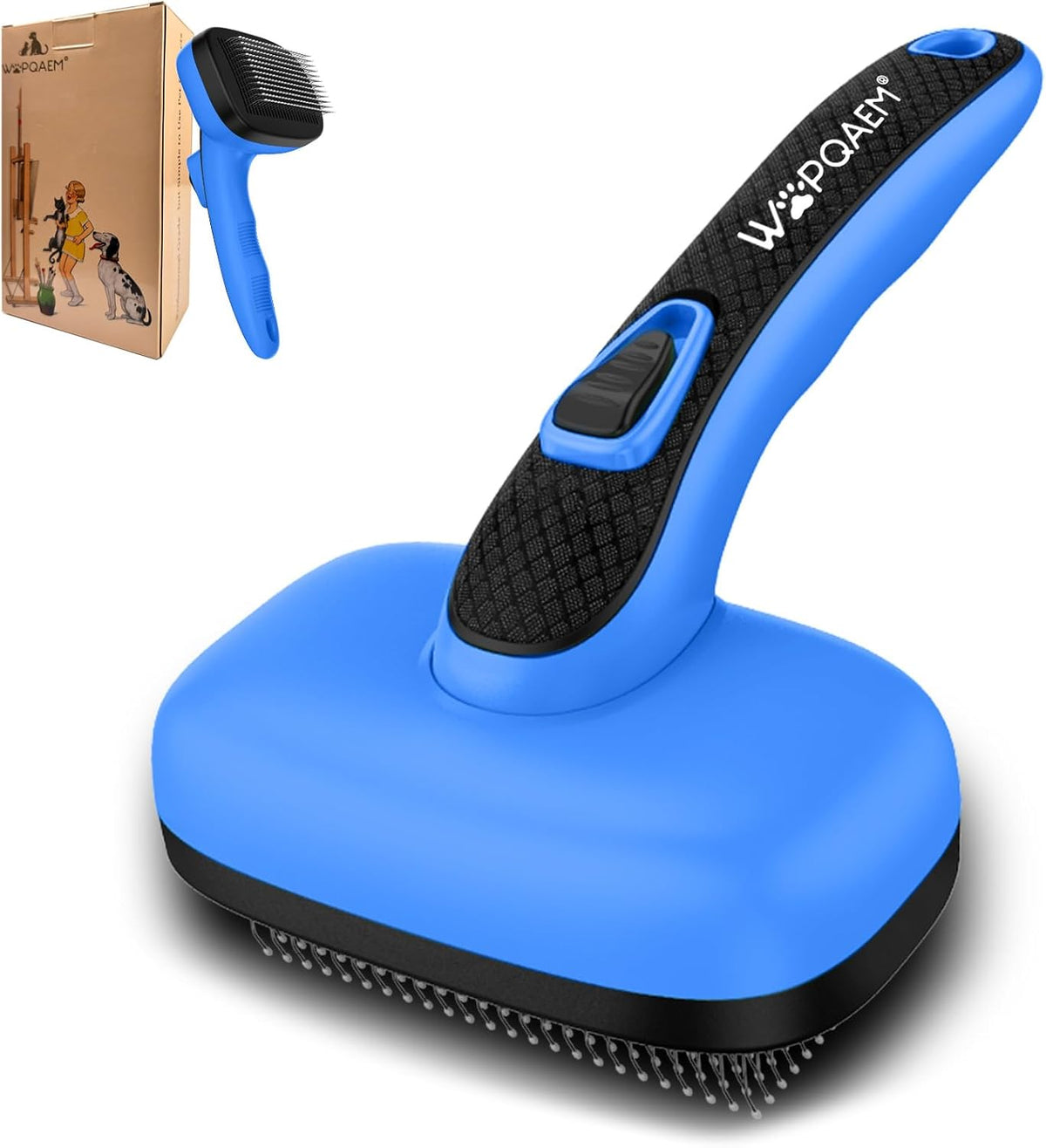 Dogs Cats Self Cleaning Slicker Brush for Shedding & Grooming Any Breed of Pets, Removes Loose